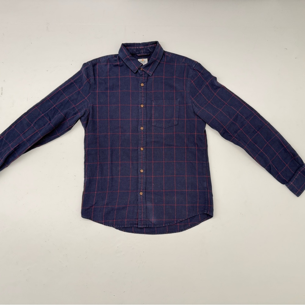 Marine Layer Blue and Red Checkered Shirt